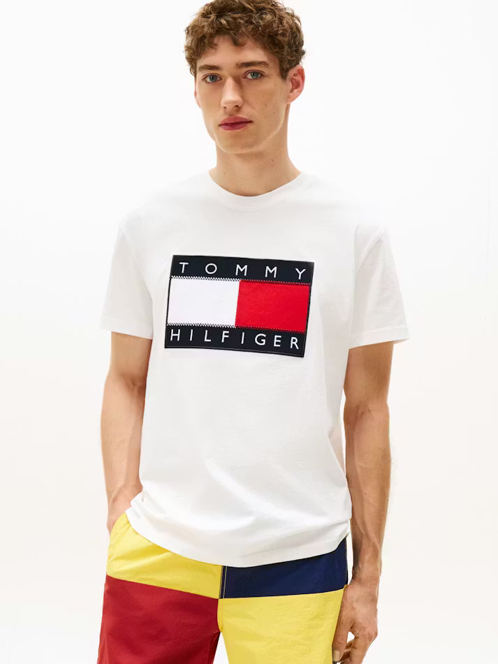 Hilfiger Sailing Flag Badge T-Shirt-White