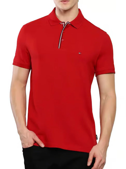 Tommy Hilfiger Red Cotton Polo T-Shirt