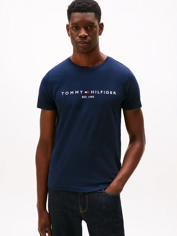 Hilfiger Block Men's Core Logo T-Shirt-Navy Blue