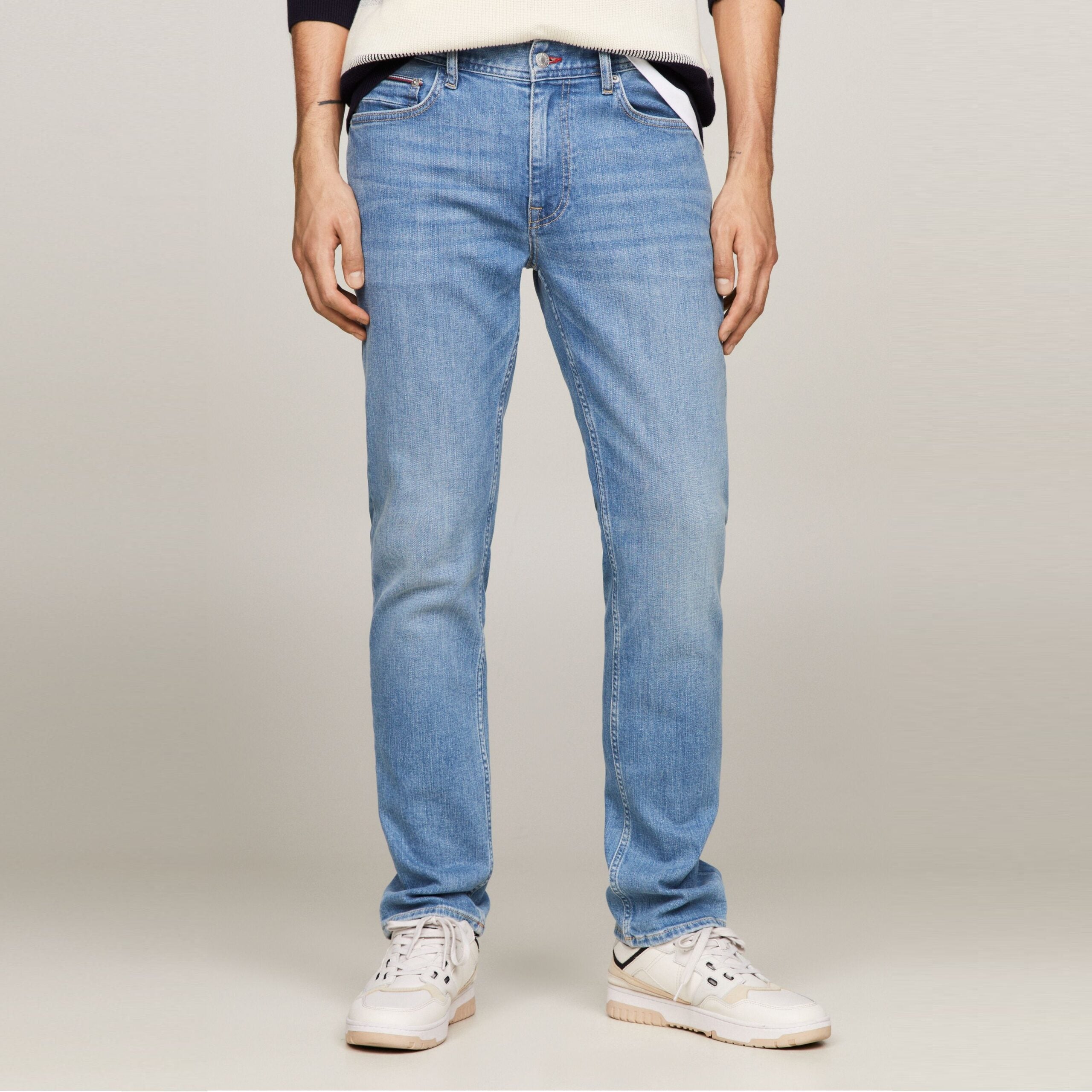 TOMMY HILFIGER MAN DENTON FITTED STRAIGHT JEANS AMSTON BLUE