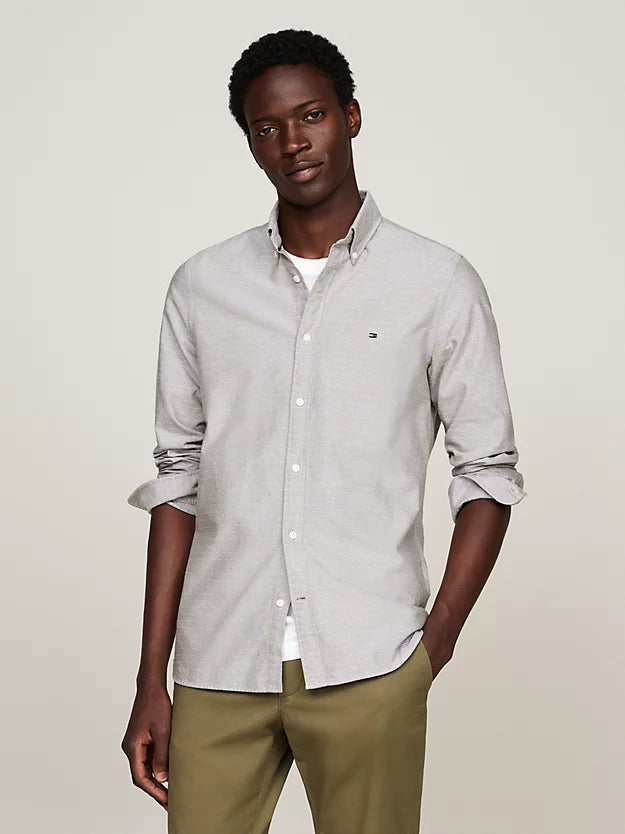 TOMMY HILFIGER Men Regular Fit Shirt with Logo Embroidery /BLUE