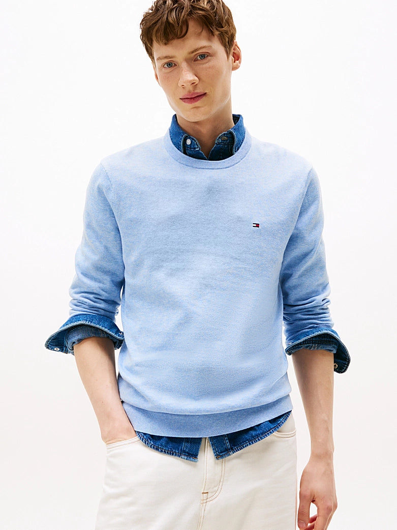 Mens' Tommy Hilfiger Solid Logo Crewneck Sweater