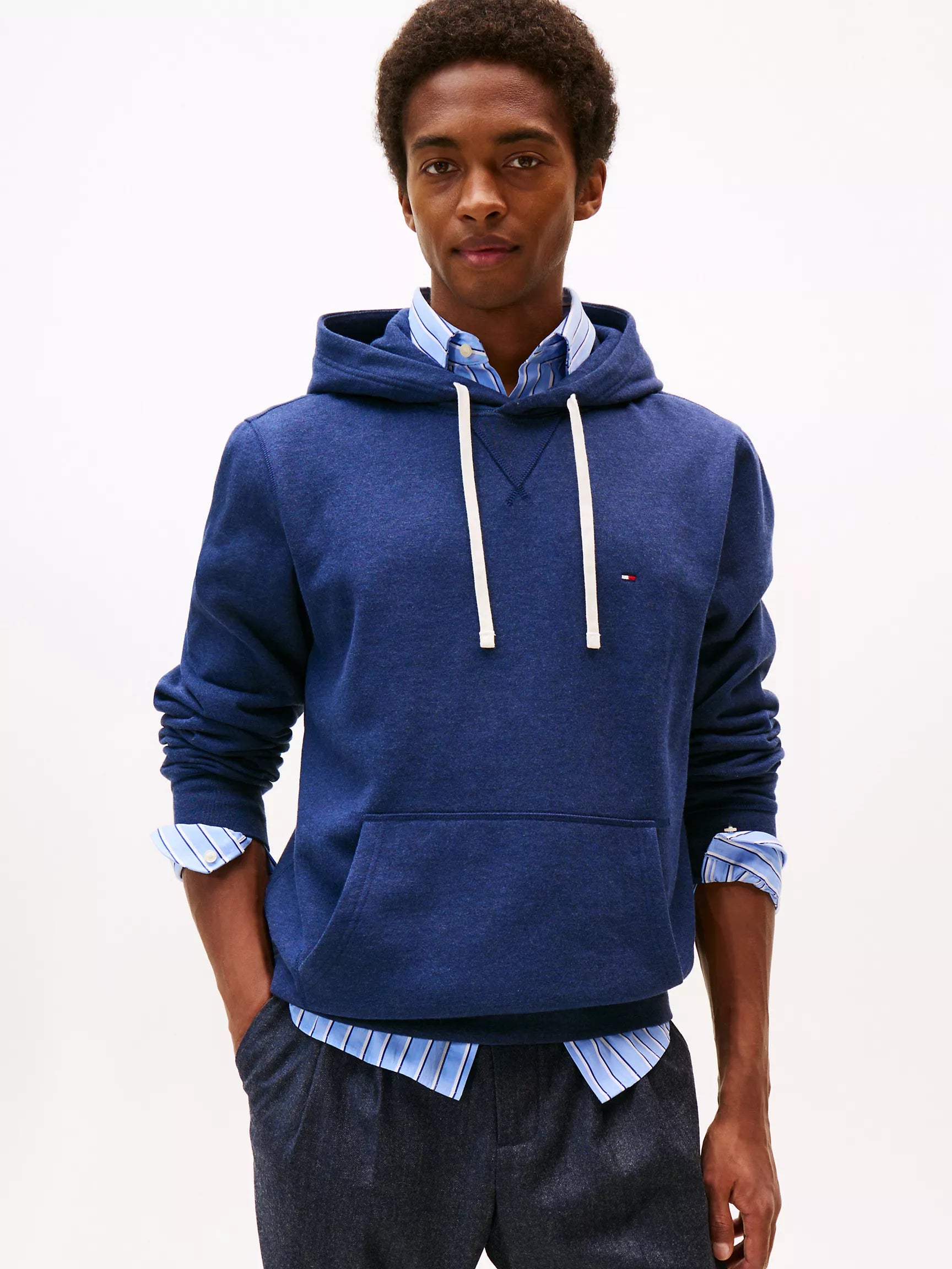Tommy Mens'Classic Brushed-Fleece Hoodie/