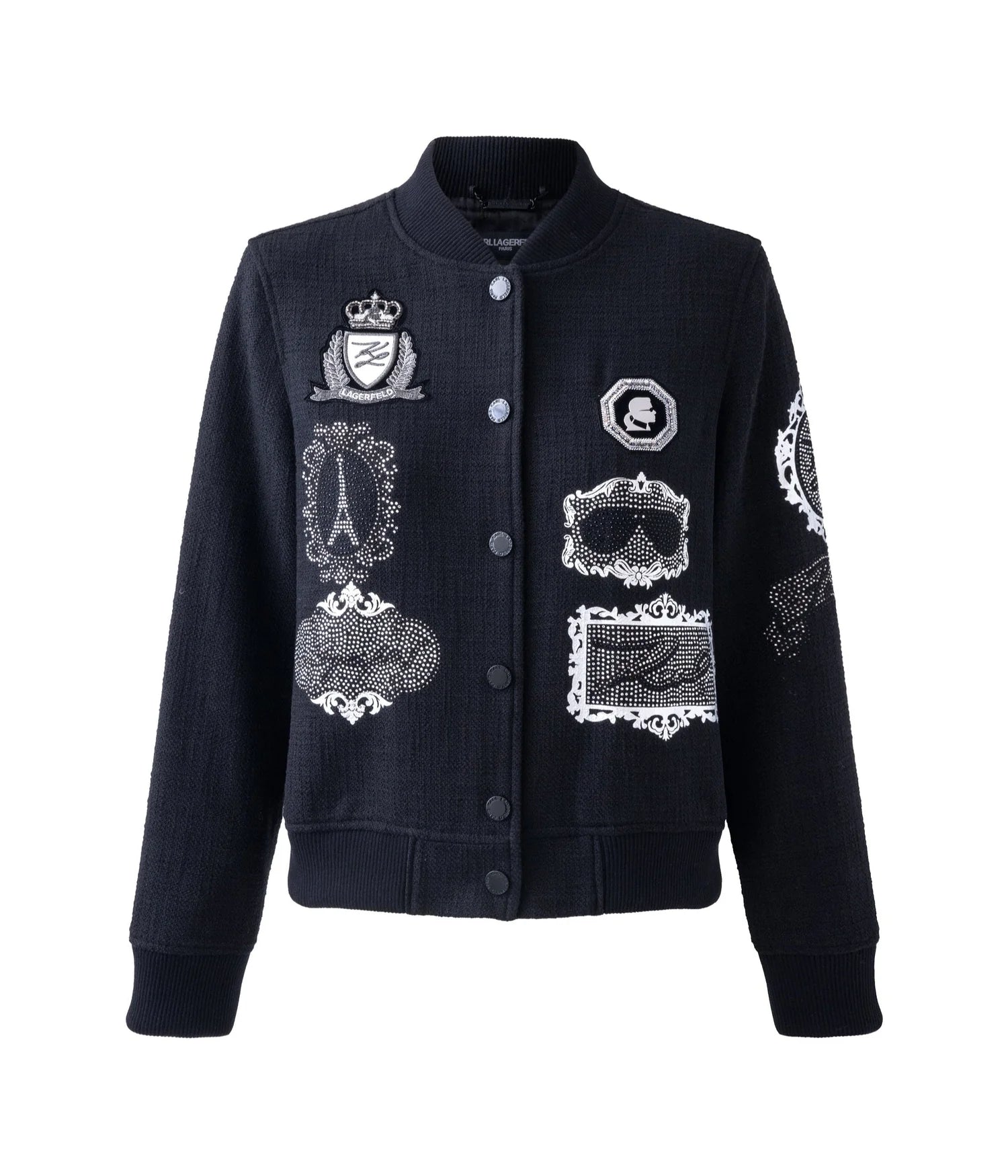 Karl Lagerfeld Paris Women's BOMBER JACKET WITH PATCHES