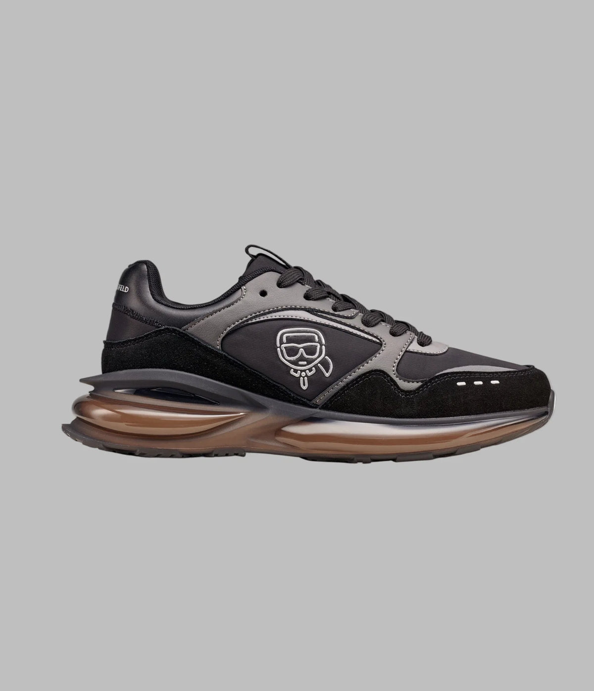 KARL LAGERFELD MIXED MEDIA RUNNER WITH KARL HEAD OUTLINE- Black