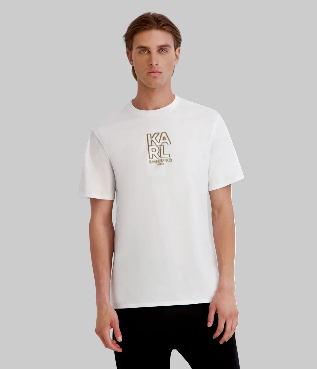 KARL MEN'S LOGO TEE-WHITE
