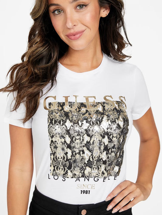 Womens' Guess Eco Maryrose Tee - White