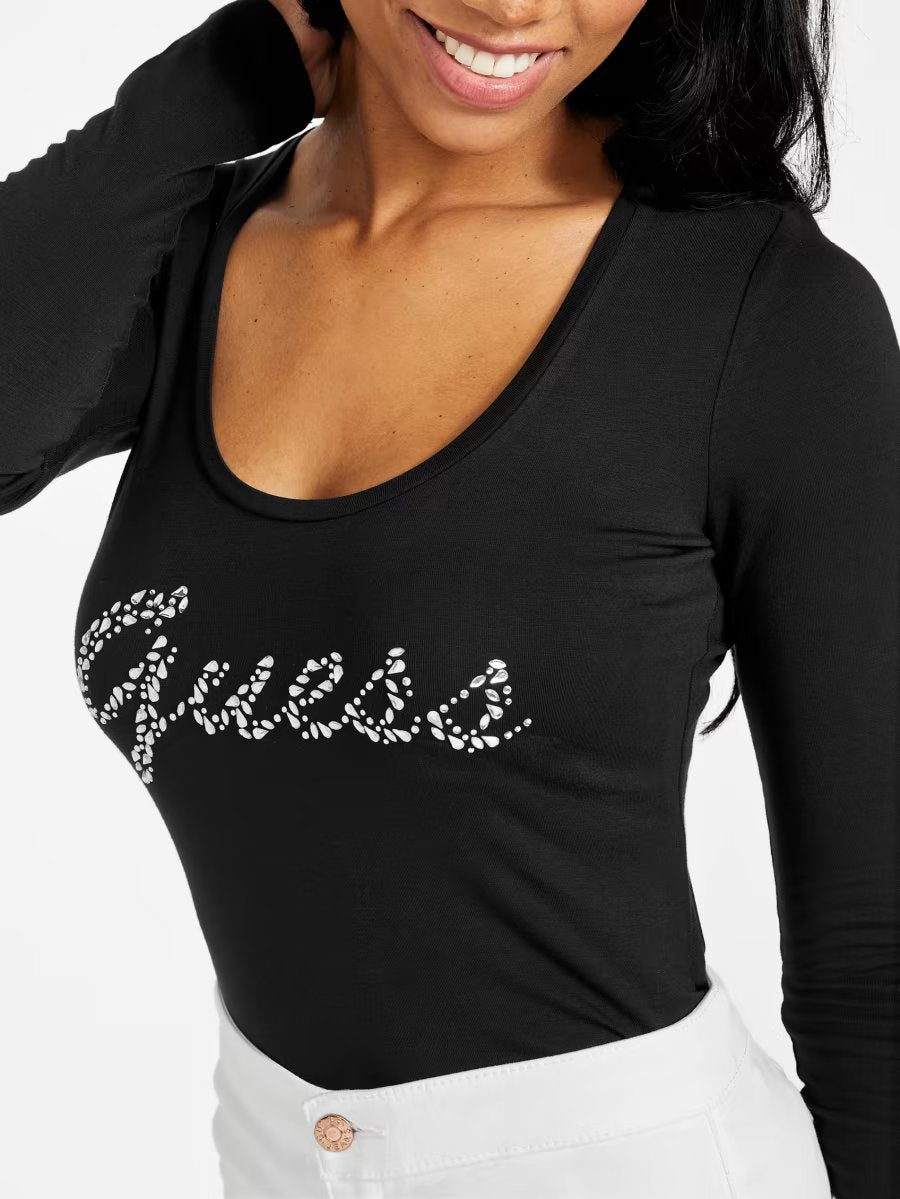 Guess Womens' Melly Jewel Logo Top