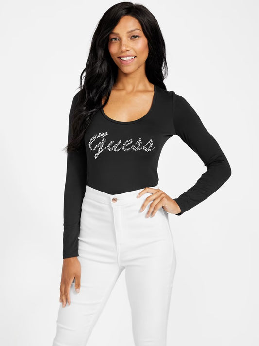 Guess Womens' Melly Jewel Logo Top