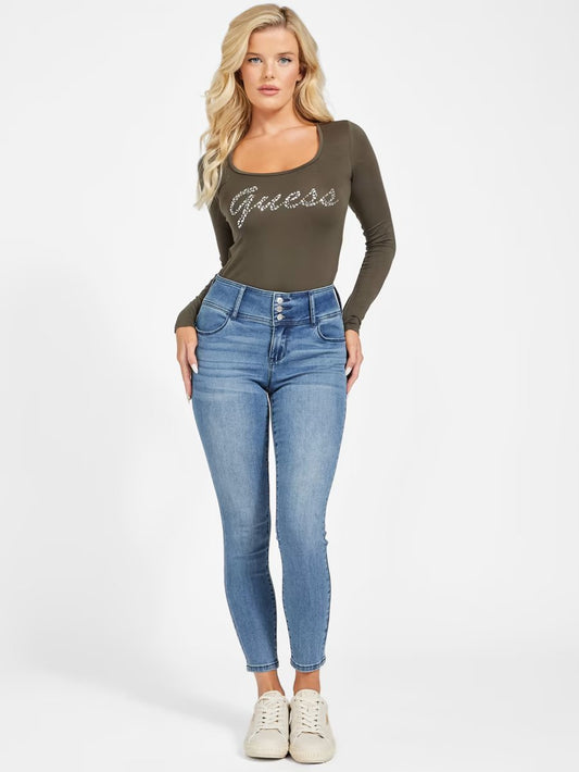 Guess Womens' Melly Jewel Logo Top