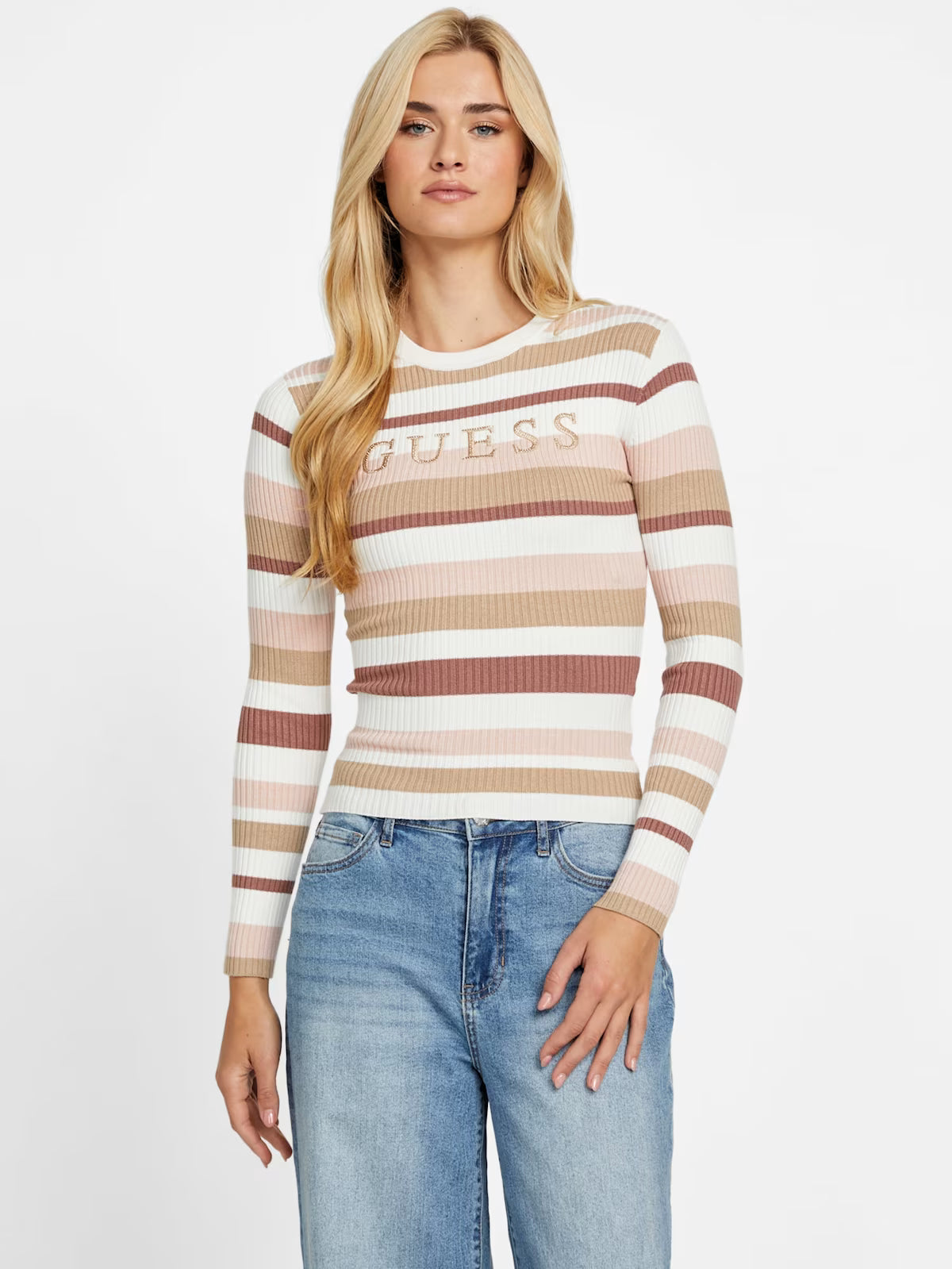 Guess Womens' Aggie Logo Crewneck Sweater MultipleColors