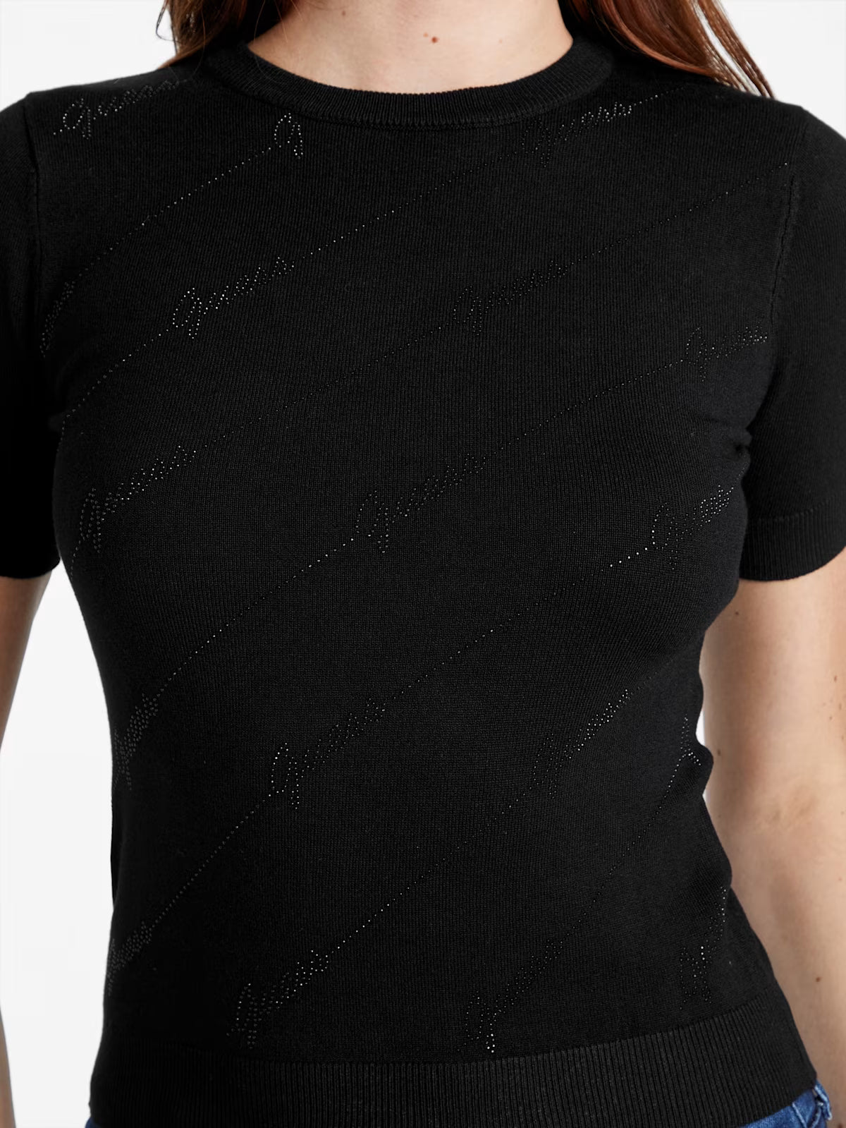Guess Womens' Eco Peggy Sweater Top BLACK