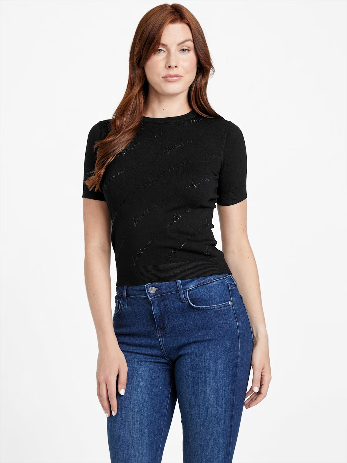 Guess Womens' Eco Peggy Sweater Top BLACK
