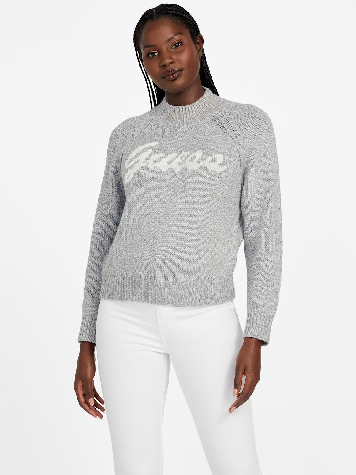 GUESS WOMENS' Virtye Turtleneck Sweater Gray
