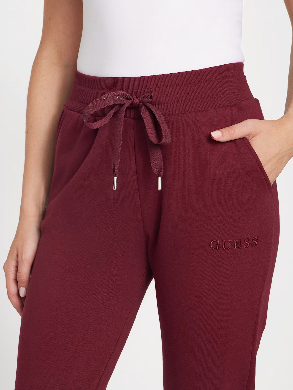 Womens' GUESS Zendra Fleece Joggers RED