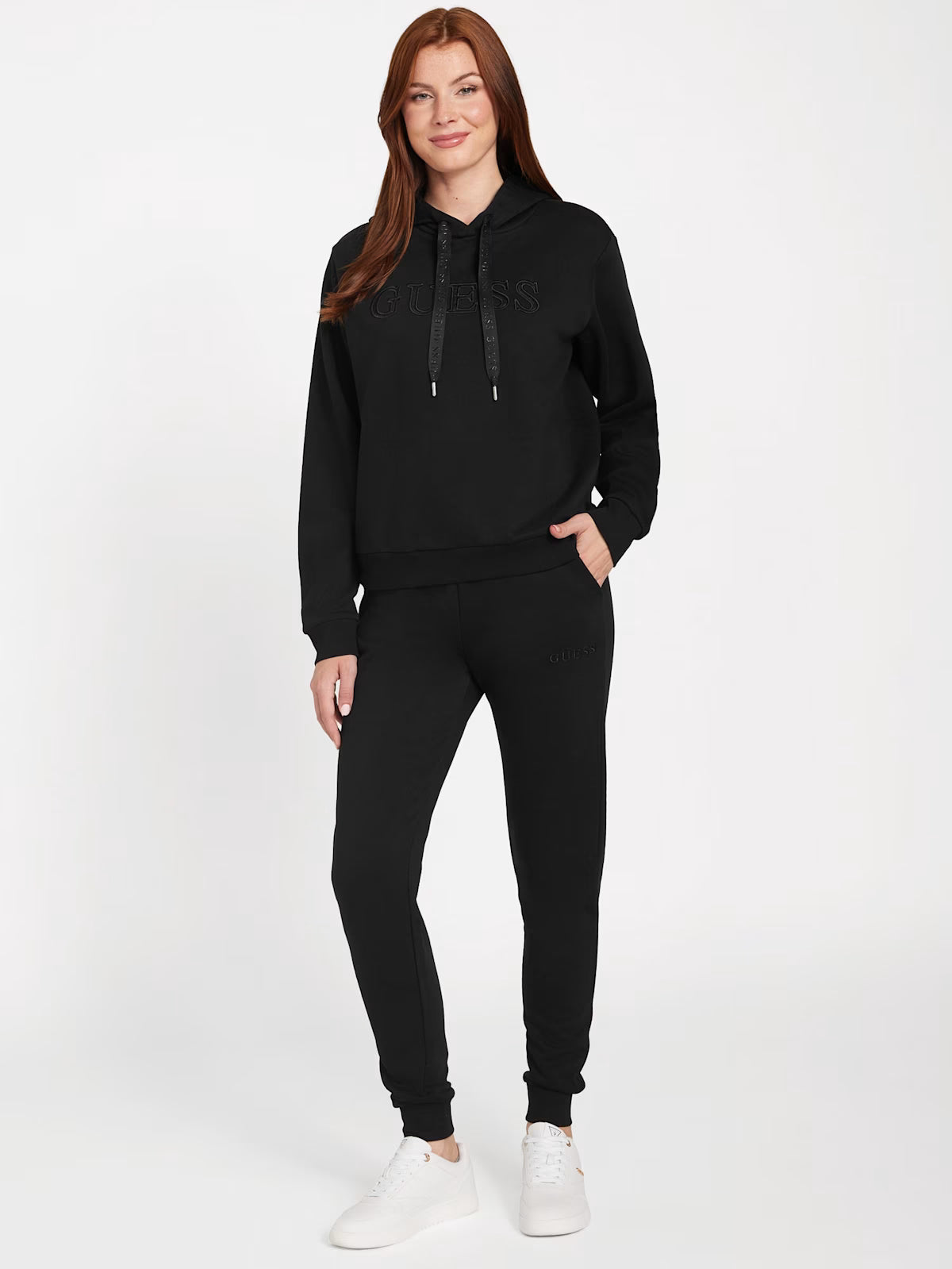 Womens' GUESS Zendra Fleece Joggers  Black