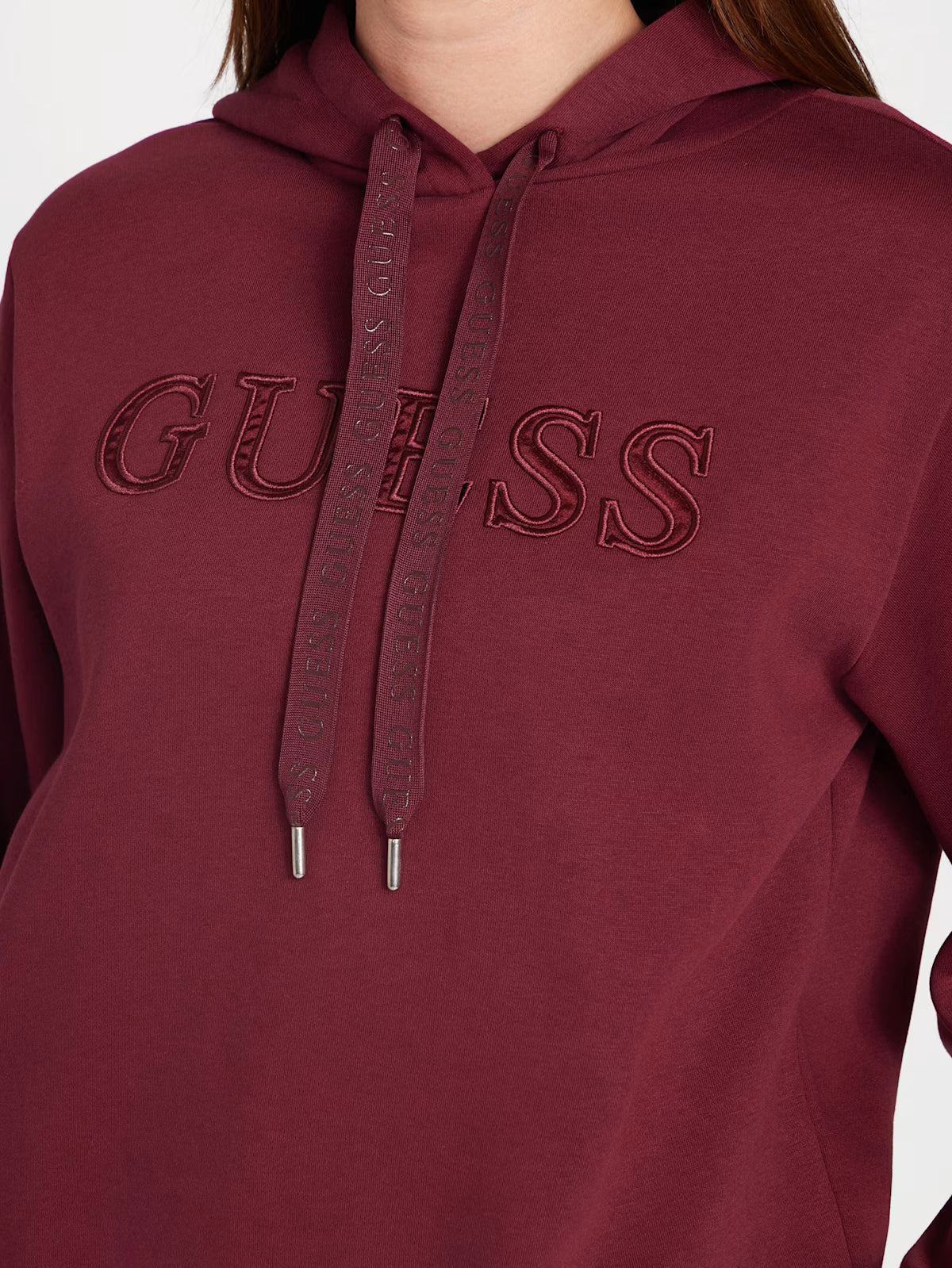 Womens' GUESS Zendra Fleece Hoodie RED