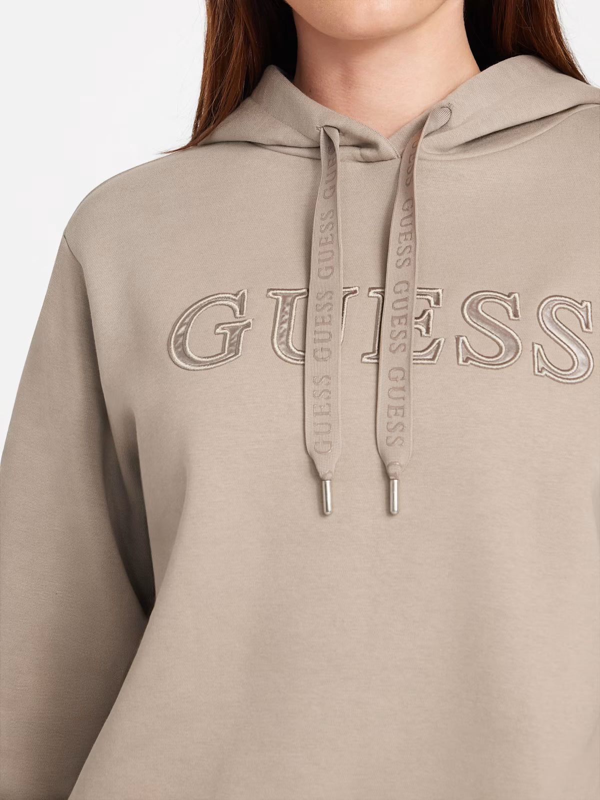 Womens' GUESS Zendra Fleece Hoodie GRAY