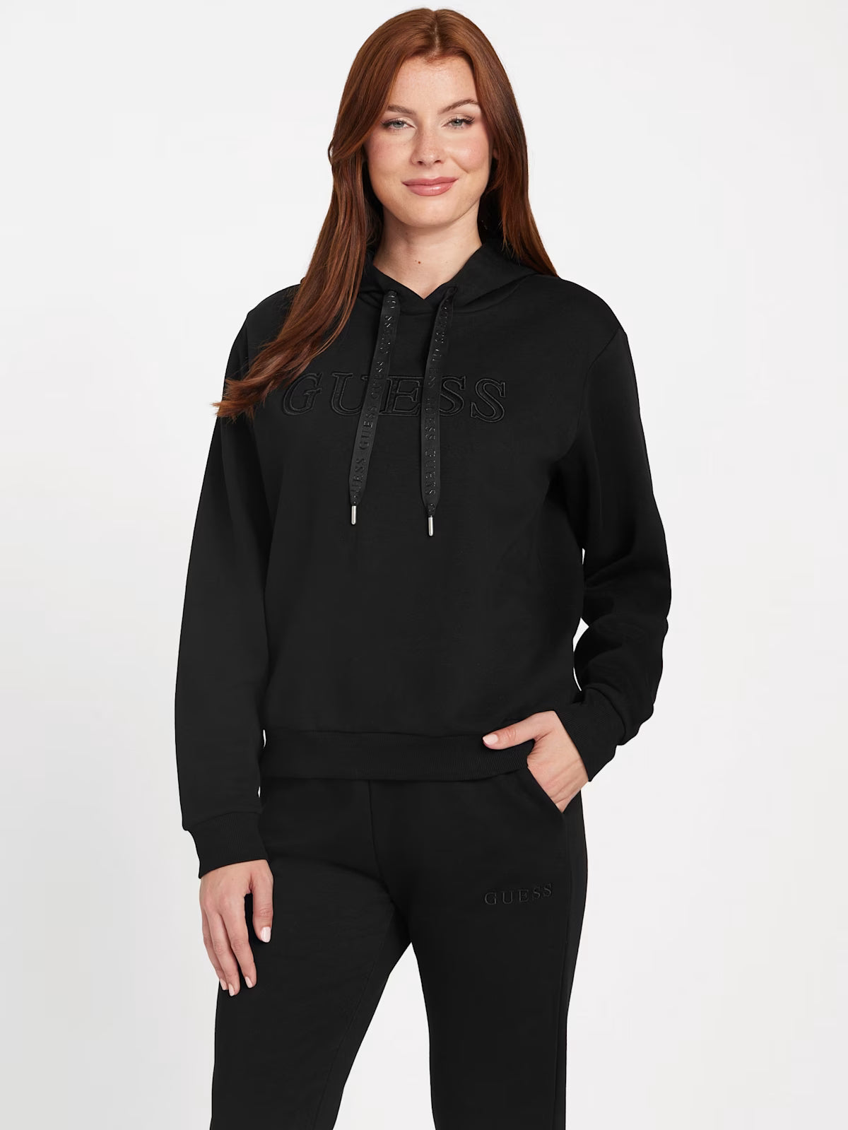 Womens' GUESS Zendra Fleece Hoodie Black