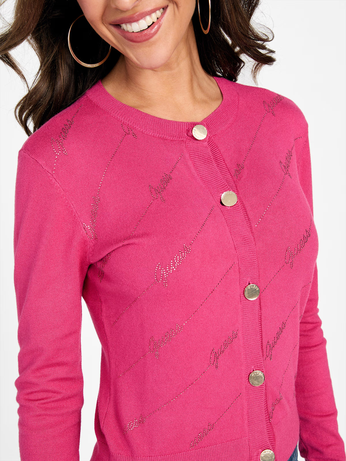 Guess Womens' Peggy Rhinestone Cardigan