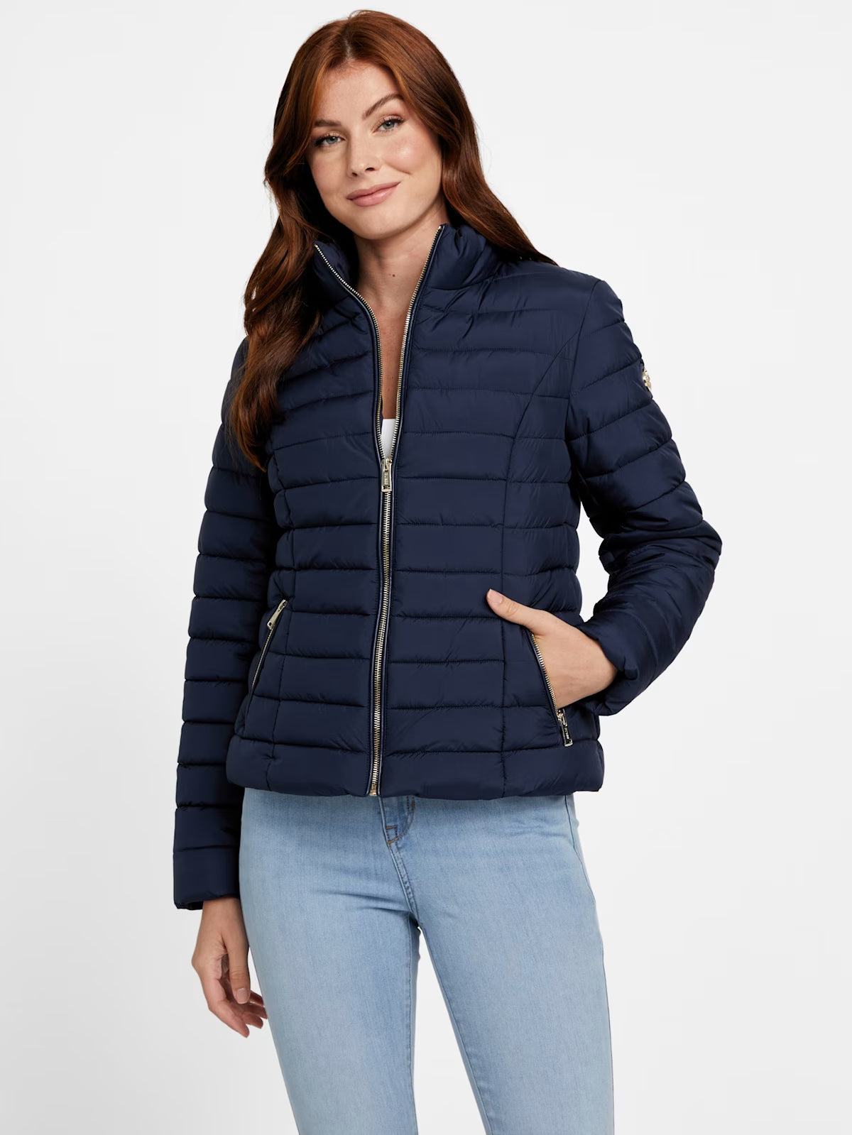 Guess WOMENS' Zalcon Puffer Jacket Blue