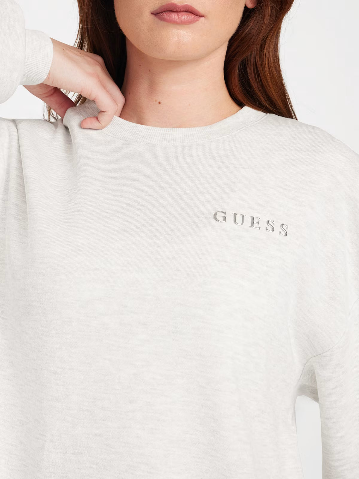Womens' GUESS Constance Logo Crewneck Grey