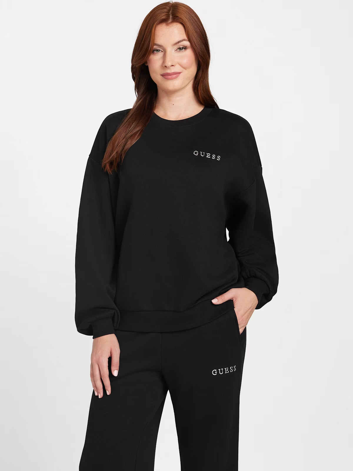 Womens' GUESS Constance Logo Crewneck Black