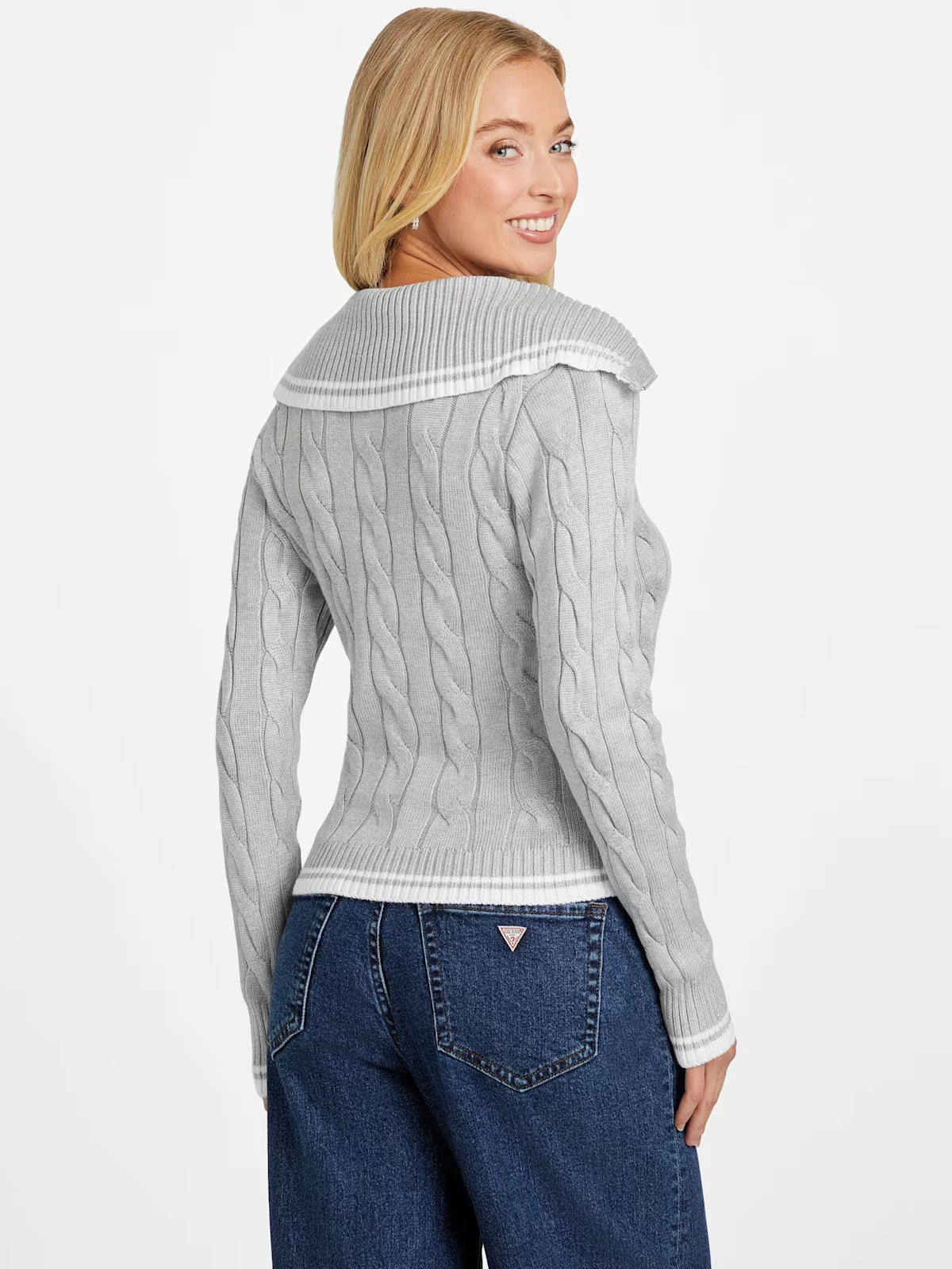 Guess WOMENS' Vicky Zip Sweater Gray