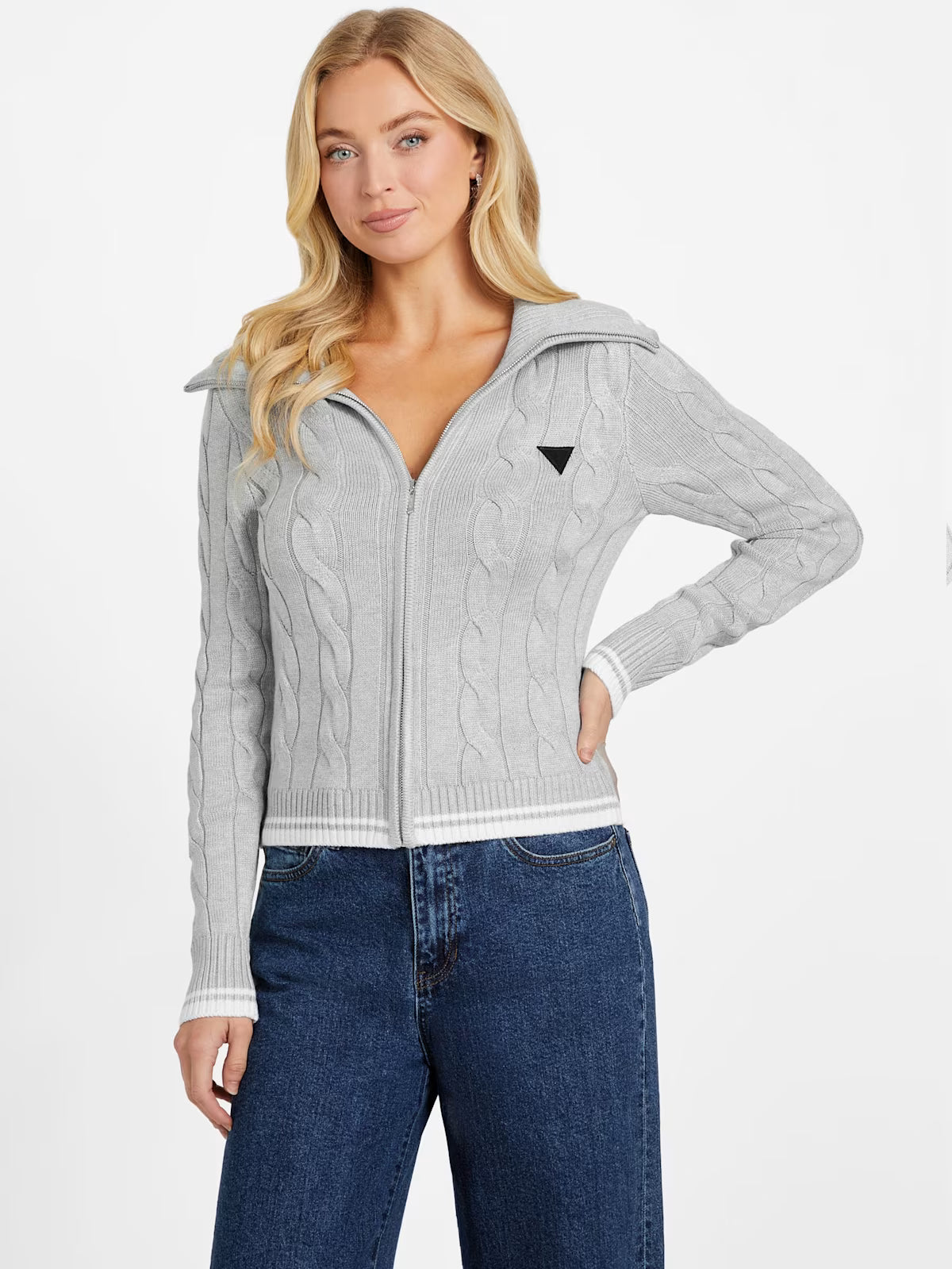 Guess WOMENS' Vicky Zip Sweater Gray