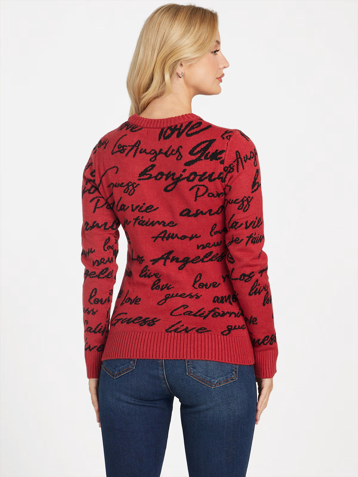 Guess Womens' Junie Logo Sweater RED