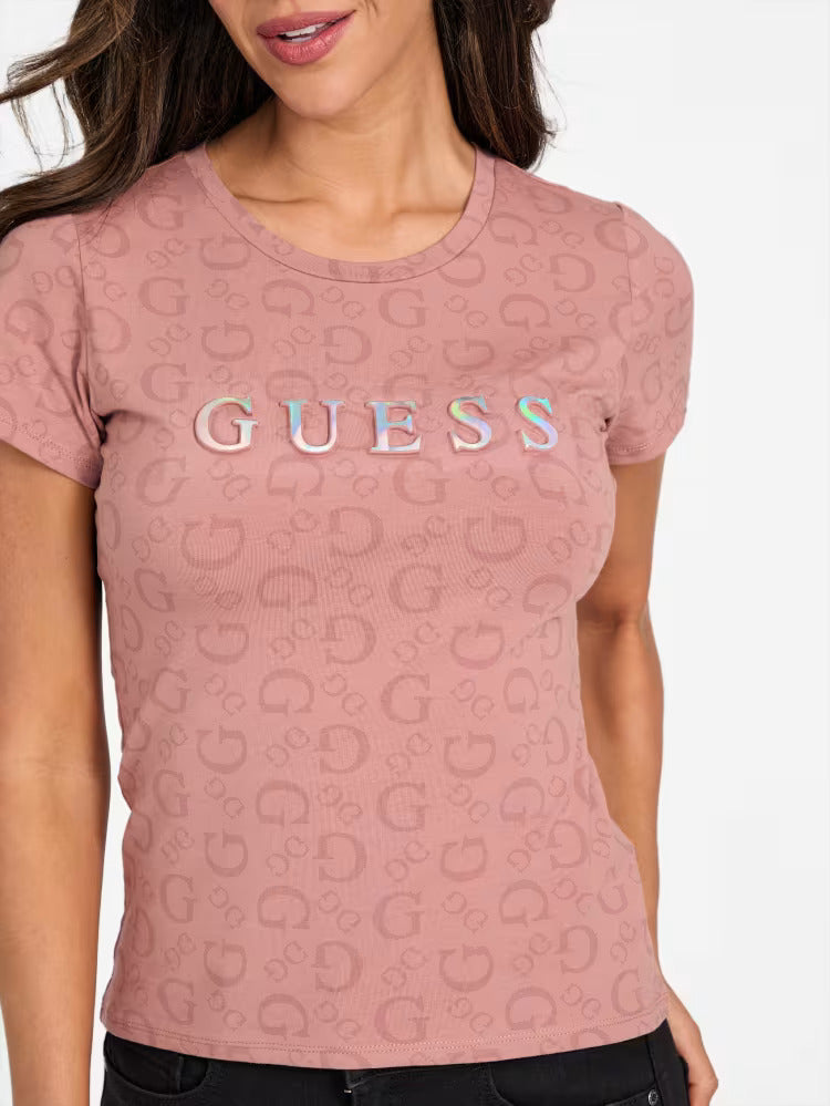 WOMEN GUESS Eco Alexa Print Tee / Purple