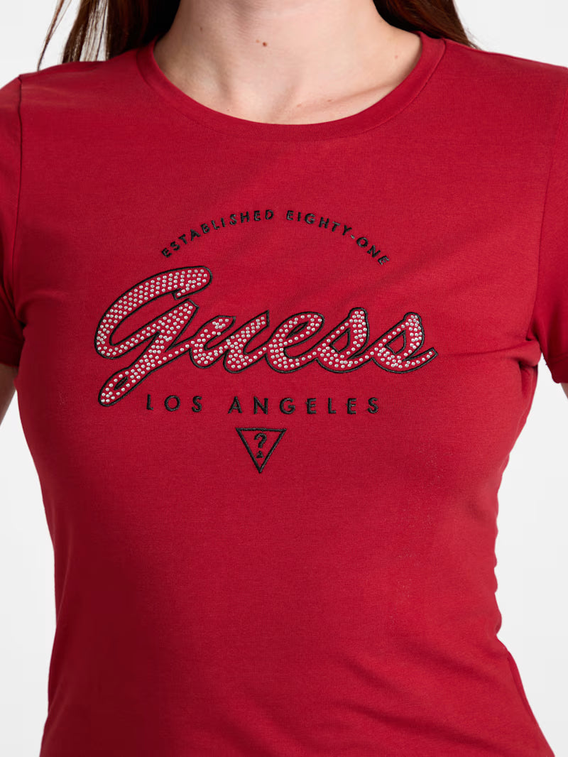 Guess Womens' Eco Itzel Logo Tee/ RED