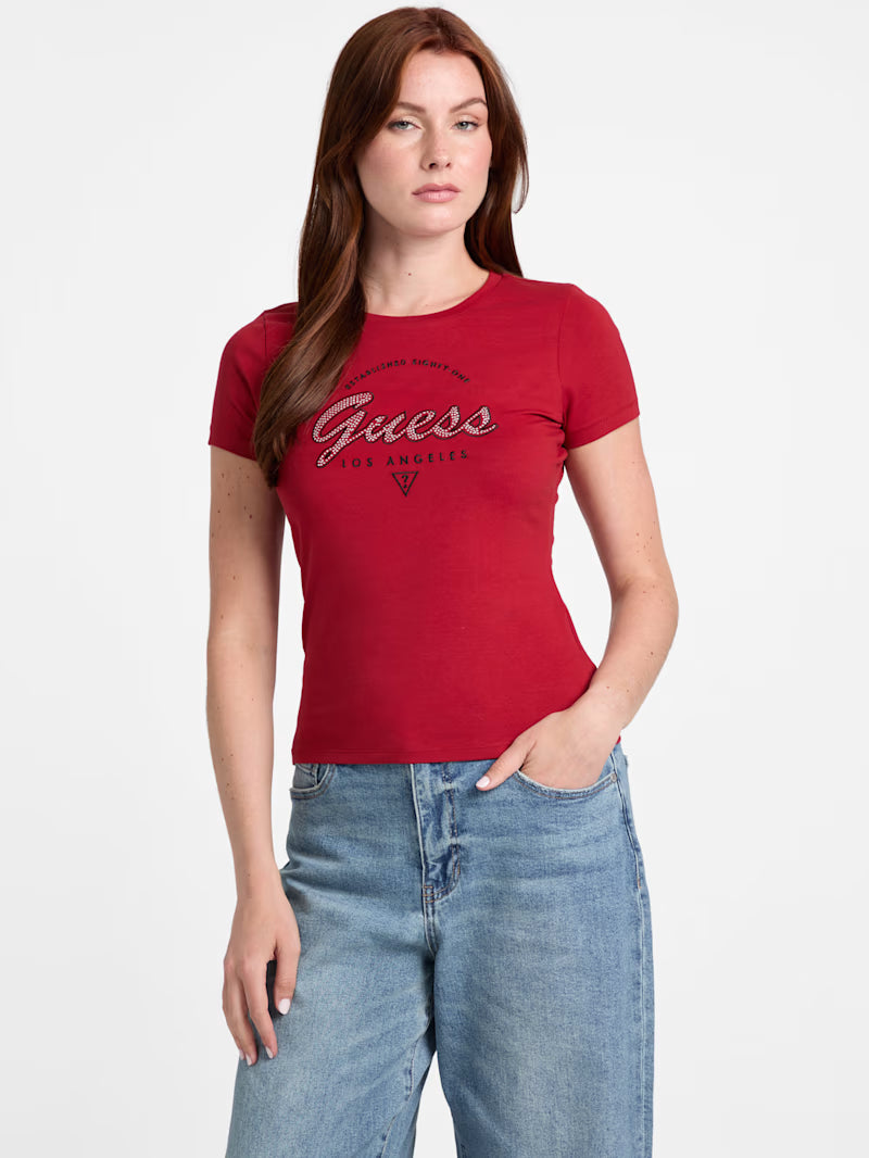 Guess Womens' Eco Itzel Logo Tee/ RED