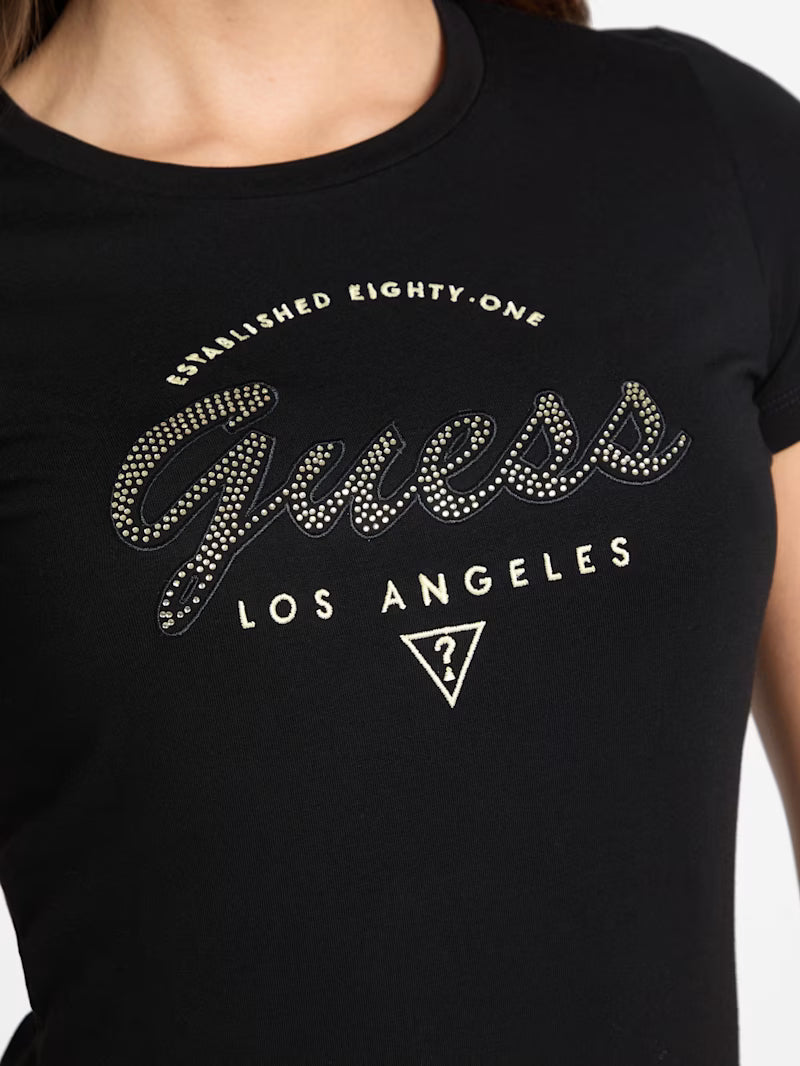 Guess Womens' Eco Itzel Logo Tee/ black