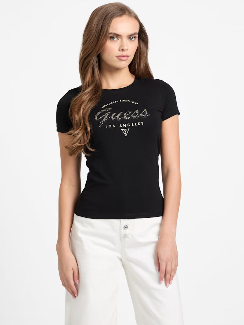 Guess Womens' Eco Itzel Logo Tee/ black