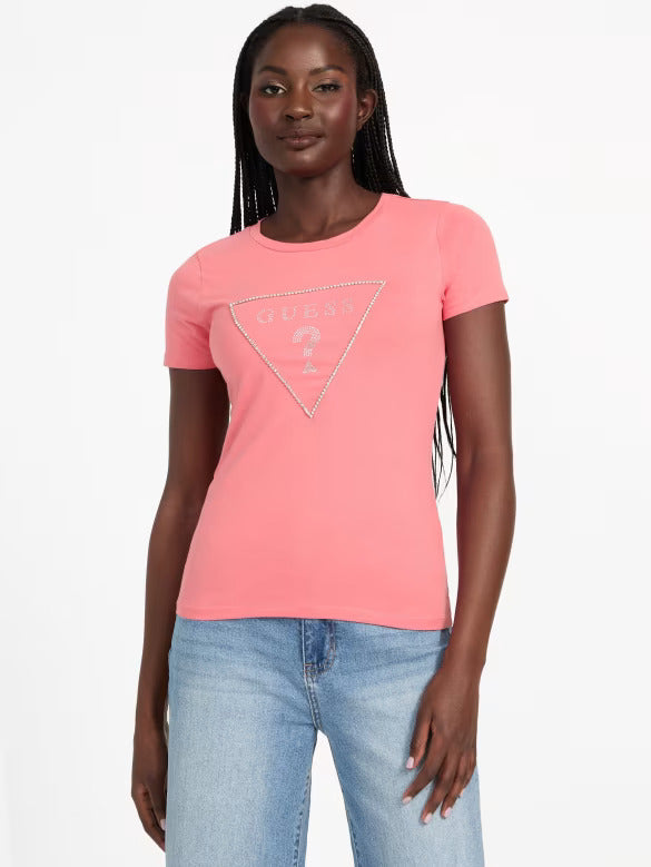 Guess Womens' Carlee Triangle Tee/Pink