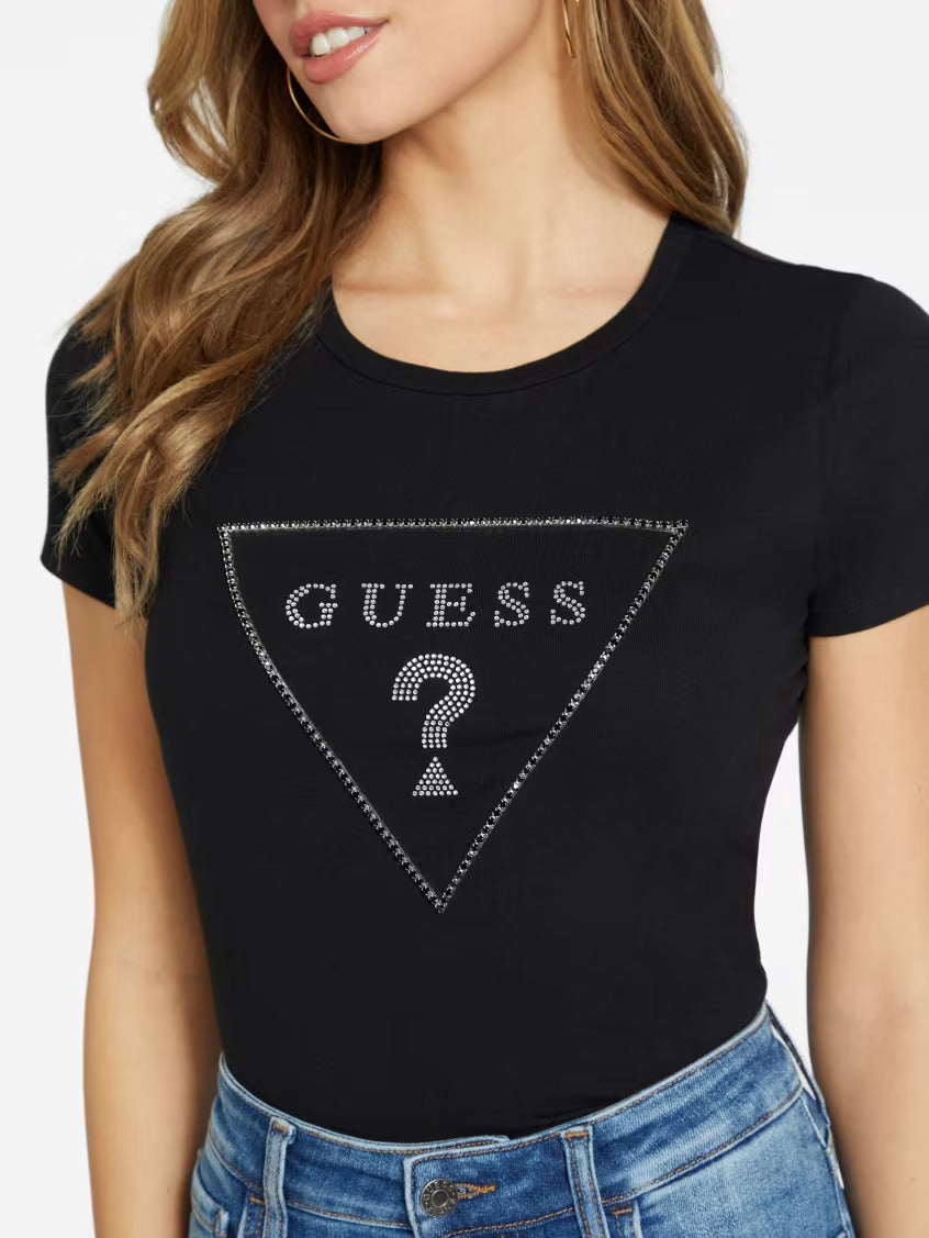 Women Guess Carlee Triangle Tee/bLACK