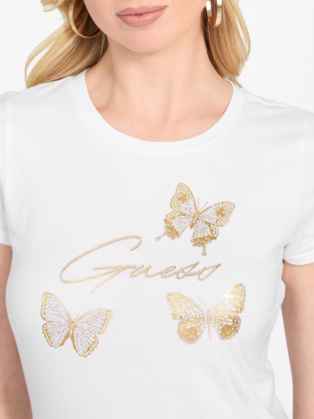 GUESS WOMENS' Eco Athalia Butterfly Tee