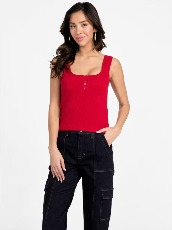 GUESS WOMENS' Deni Seamless Tank/ RED