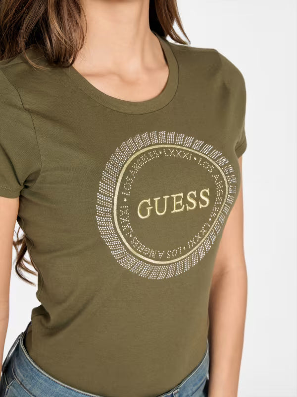 Guess Womens' Eco Julie Rhinestone Tee