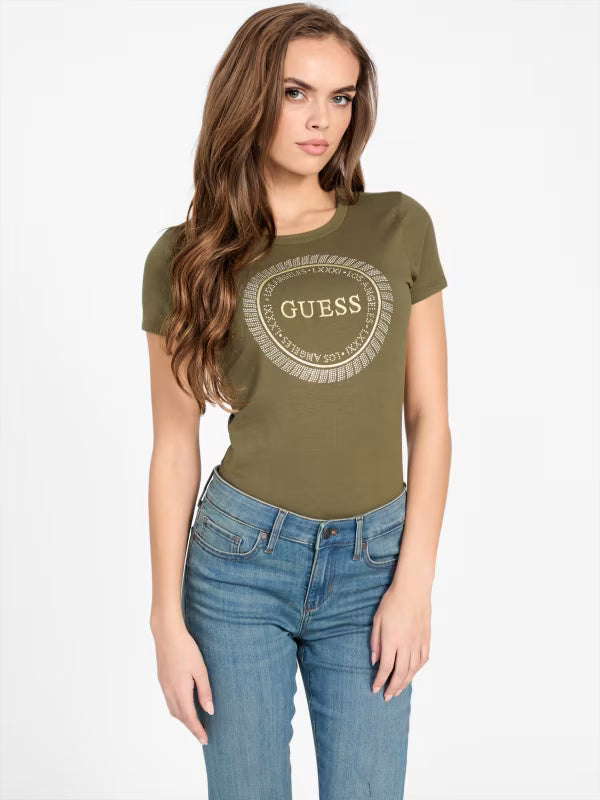 Guess Womens' Eco Julie Rhinestone Tee