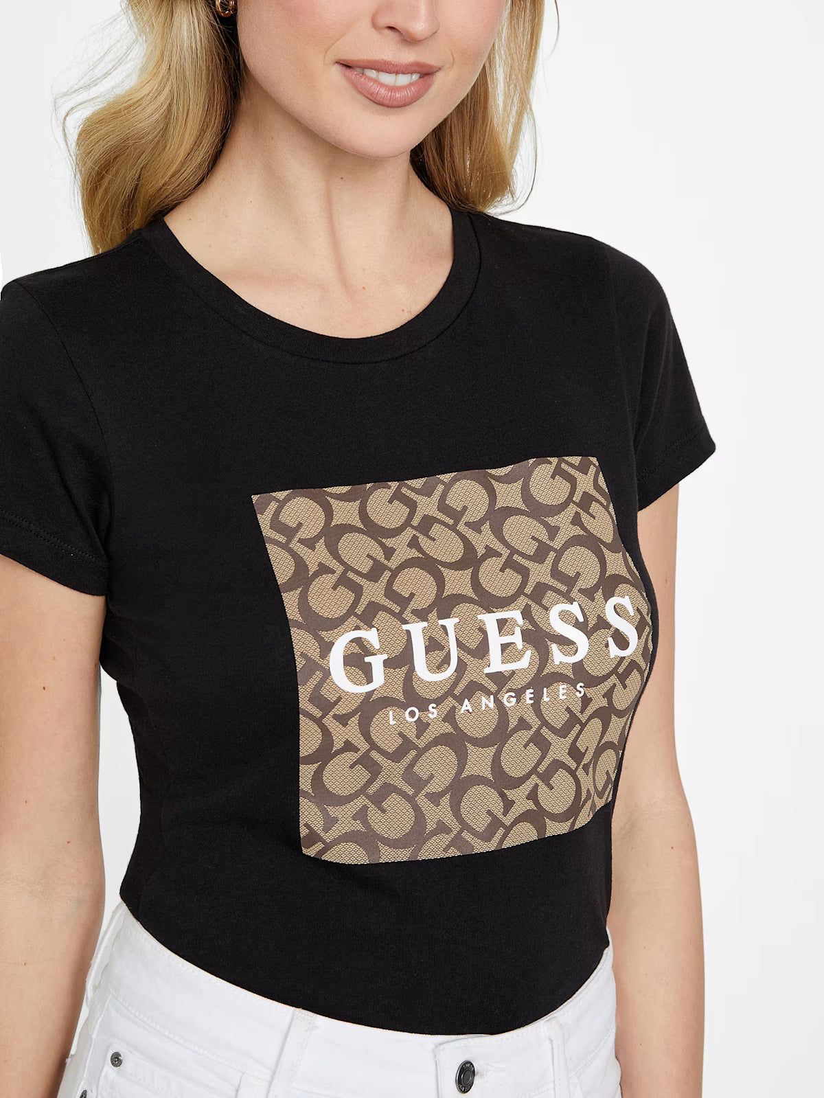 WOMEN GUESS Orley Logo Tee/ BLACK