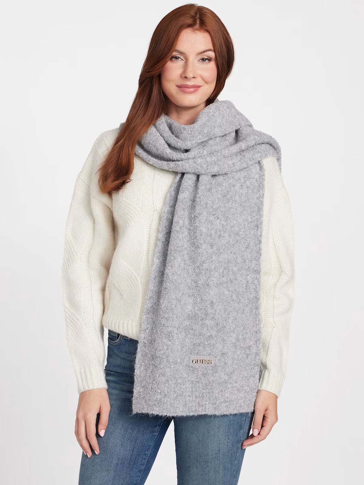 Guess Womens' Logo Scarf Gray
