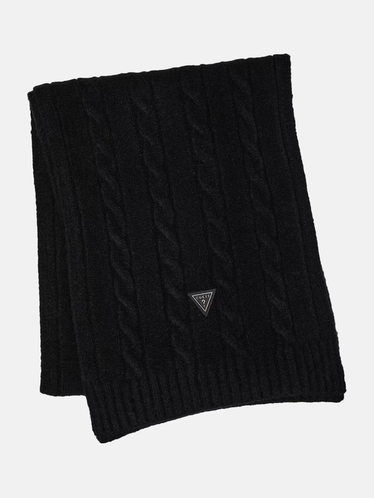 Guess Womens' Cable-Knit Scarf BLACK