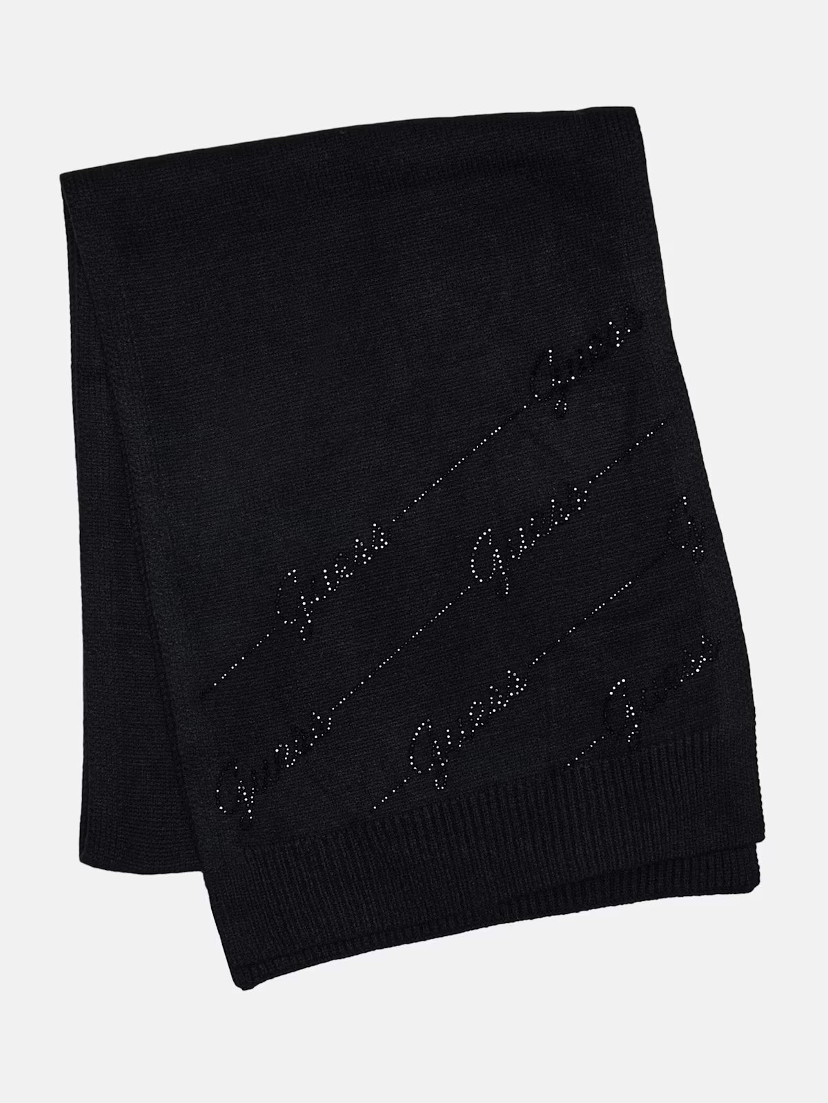 Guess Womens' Scarf Rhinestone Logo Scarf Black