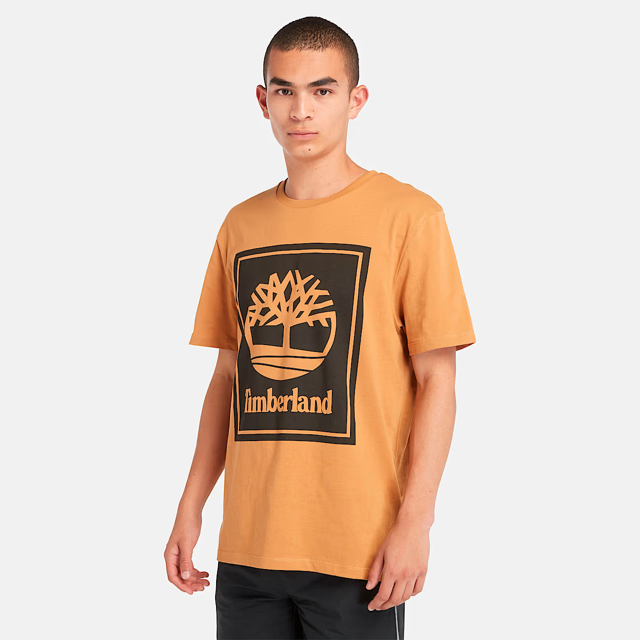 Mens Timberland Stacked Logo Tee / Wheat Boot/Black