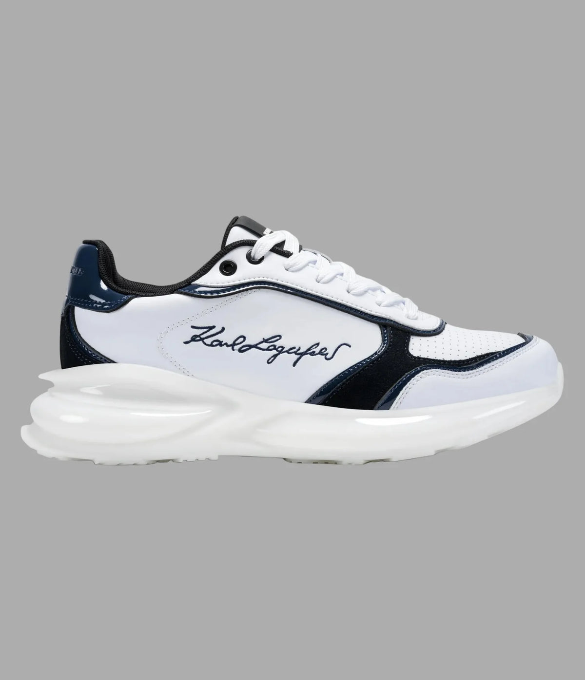 KARL LAGERFELD GAÉTAN LEATHER LOGO TRAINER SNEAKER-White