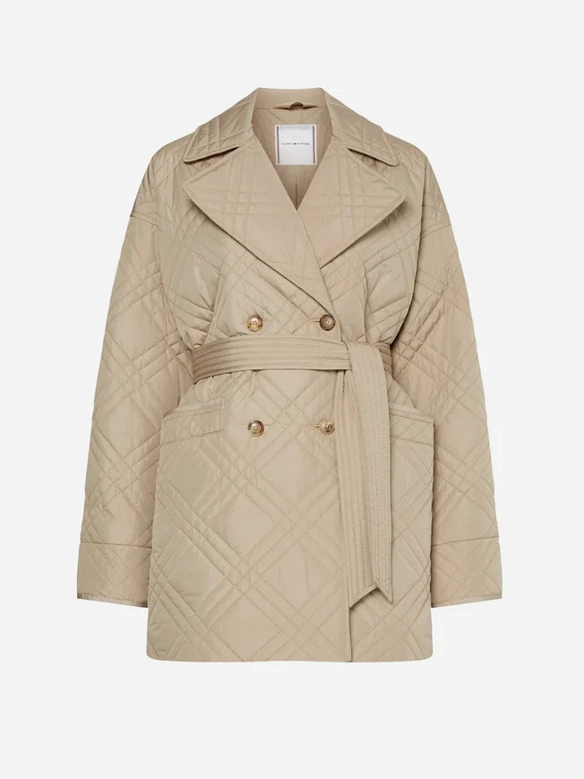 Womens' Tommy Belted Quilted Peacoat