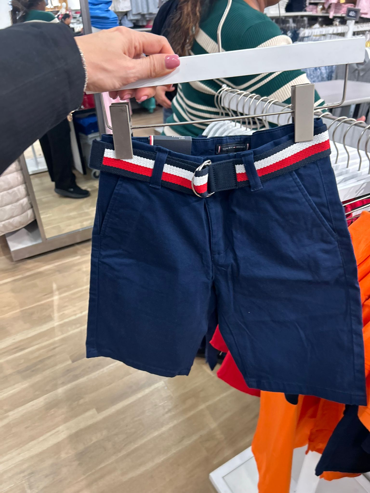 Kids' Belted Chino Short-Navy carbon