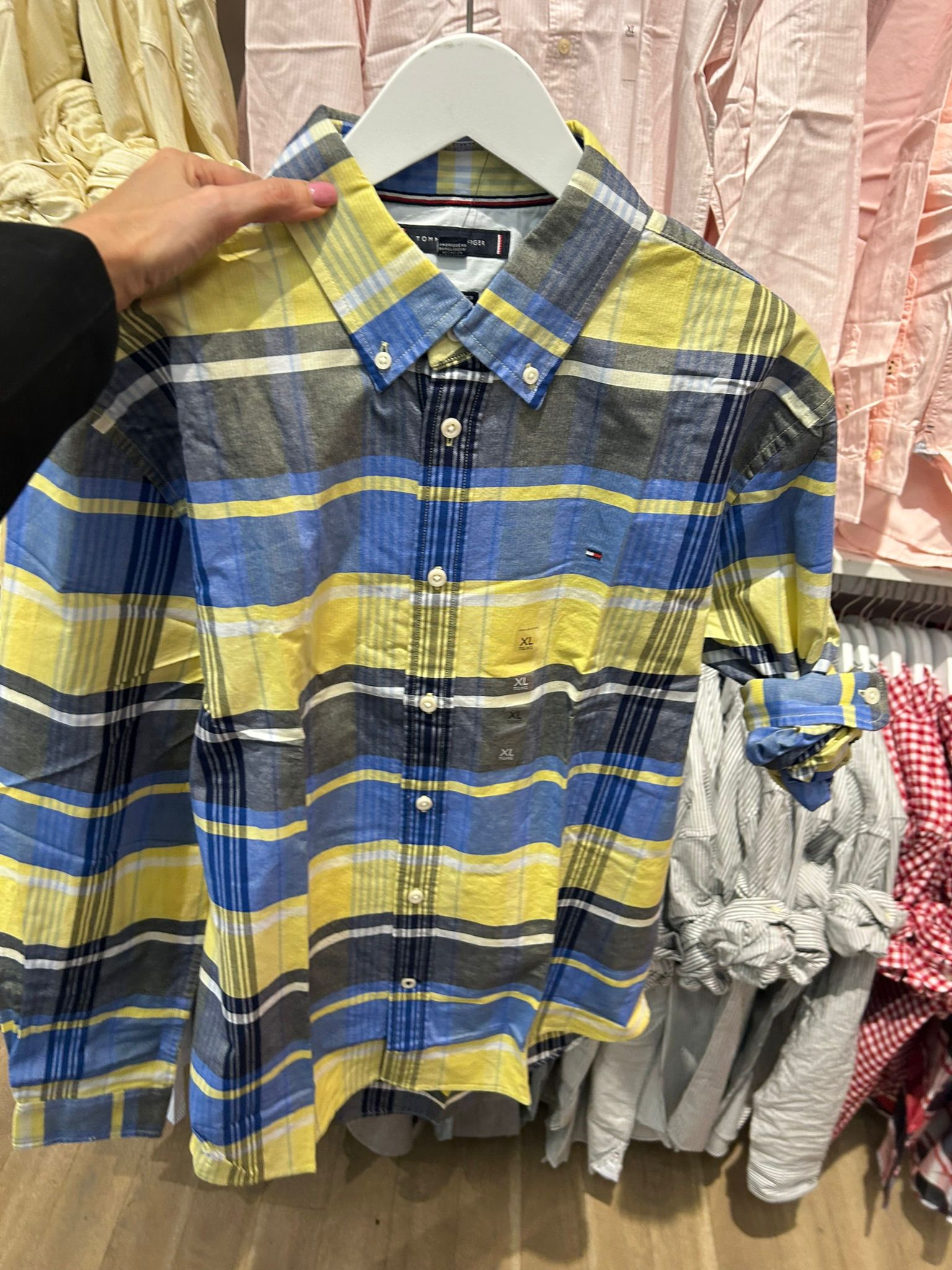 Regular Fit Plaid Stretch Oxford Shirt-Citronella